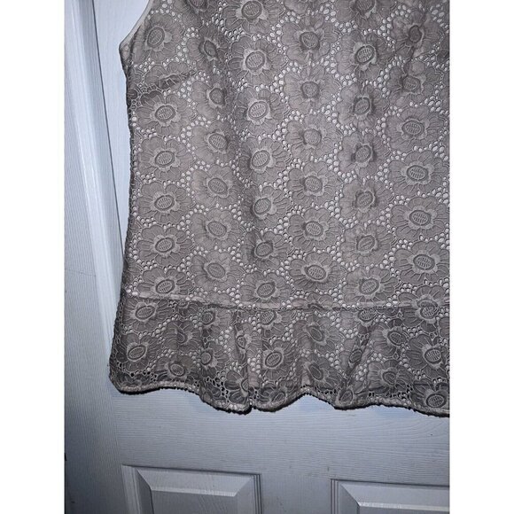 BANANA REPUBLIC Womens Lace Overlay Lined Sleeveless Peplum Top Sz 8 - Picture 3 of 10